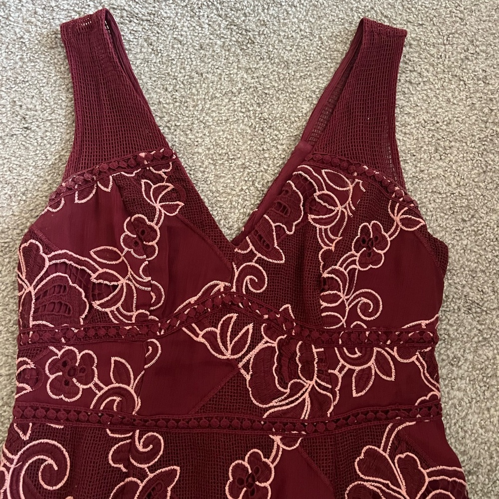 Anthropologie Burgundy Lace Dress - Picture 5 of 6